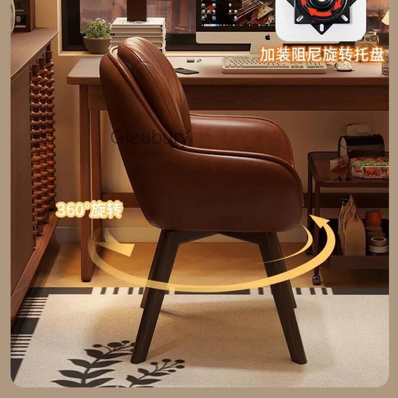 Office Furniture Suppliers - Vintage-Computerstuhl aus Leder, 360-Grad-Drehstuhl, ergonomischer Schreibtischstuhl