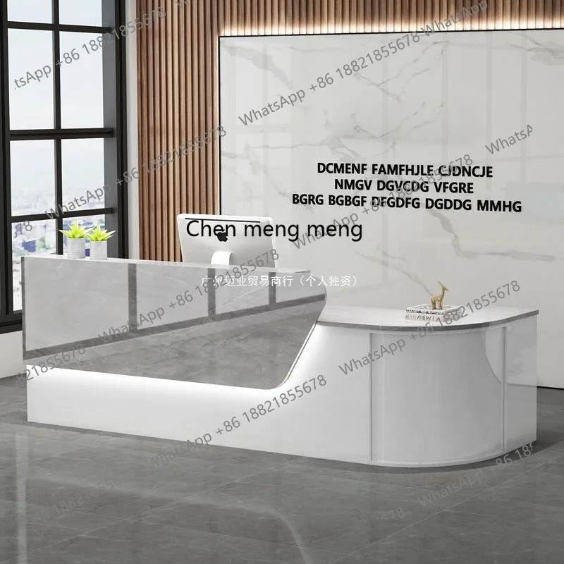 Reception Desk Counter - Bar-Kassentheke moderner Bekleidungsladen Milchtee-Kleiner Tresen Gebogener