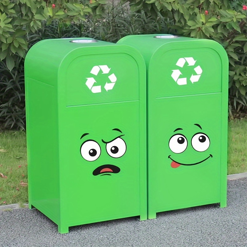 Office Furniture Recycling - 4 Stück Mülleimer-Aufkleber, Recycling-Behälter-Aufkleber für Müllsortierung,