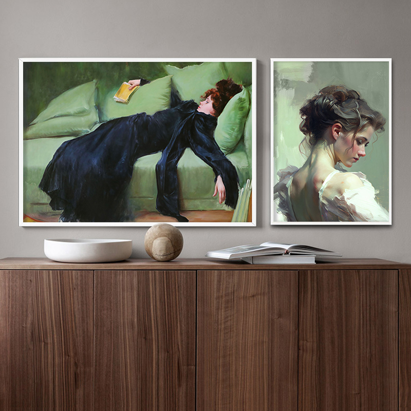 Mädchen Lesen Vintage Ölgemäld – Office Furniture Hon Bewertung und Preis