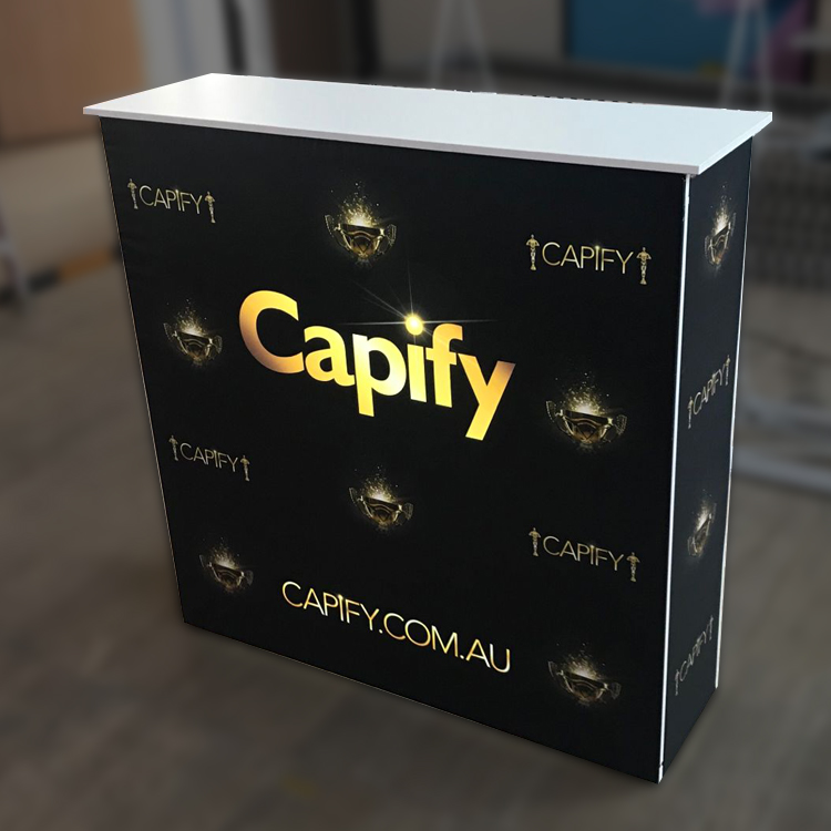 Pop-up-Empfangstheke aus Alumi – Reception Desk Counter Bewertung und Preis